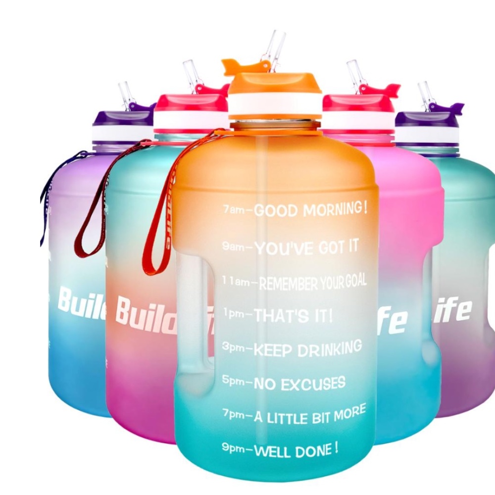 1 Gallon Motivational Water Bottle with Time.
